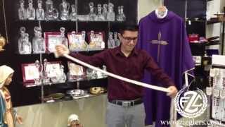 How To Tie A Cincture for Mass  FC Zieglers Catholic Art and Gifts [upl. by Aikemaj966]