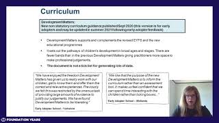 Foundation Years vodcast Understanding the revised EYFS  headteachers amp senior leadership [upl. by Ariahay276]