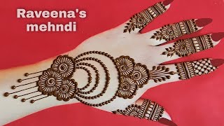 simple henna mehndi design for beginner latest arabic mehndi designraveenas mehndi [upl. by Idonah359]