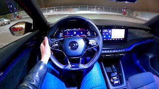 New Skoda OCTAVIA RS 2021  NIGHT POV test drive PURE DRIVING [upl. by Akenna276]