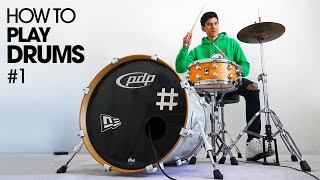 HOW TO PLAY DRUMS  Beginner Drum Lesson 1 [upl. by Hale]