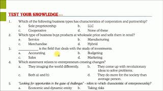 Class IX IT Entrepreneurial Skills  Multiple Choice Questions [upl. by Nosila]