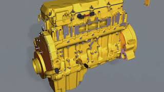 ENGINE ASSEMBLY ANIMATION WITH PART NAMES LABELLED [upl. by Asirahc293]