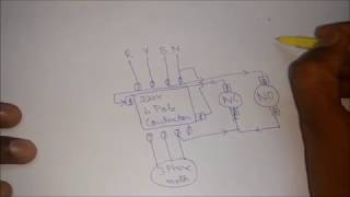 How to Connect a 4 Pole Contactor with NO NC Switch [upl. by Ephrem]