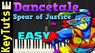 Spear of Justice Dancetale  Undertale AU  Easy Mode Piano Tutorial Synthesia [upl. by Ntsuj293]