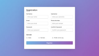 Responsive Registration Form in HTML amp CSS [upl. by Delisle]