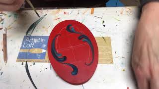 Freehand Telemark Rosemaling Tutorial  Art of Lise  ASMR and Pandemic Therapy Painting [upl. by Reamy]