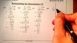 SURDS Rationalising the Denominator National 5 [upl. by Lalitta497]