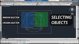 Selecting Objects in AutoCAD  Type of Selection Windows [upl. by Yelssew113]