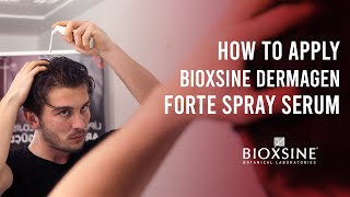 How to Apply Bioxsine Dermagen Forte Spray Serum for hair loss [upl. by Lourie]