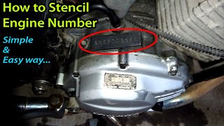 How to Stencil Engine and Chassis Number  Motorcycle  Cars [upl. by Lilybelle]