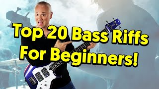 Top 20 MUST KNOW Bass Riffs For Beginners tabs amp tutorial [upl. by Corvese419]