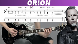 METALLICA  ORION Guitar cover with TAB  Lesson [upl. by Philippa938]