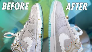 HOW TO CLEAN SUEDENUBUCK NIKE DUNK LOWS TUTORIAL [upl. by Siraf]