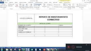 Como hacer un reporte de mantenimiento correctivo en Word [upl. by Novehc126]