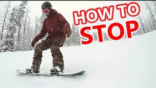 How To Stop On A Snowboard  Beginner Tips [upl. by Merilee]