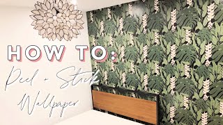 How To Install Peel and Stick Wallpaper  RENTER Friendly Decor [upl. by Warila71]