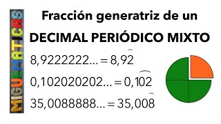 Fracción Generatriz de un número Decimal Periódico Mixto [upl. by Mildred]