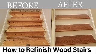 How to Refinish Wood Stairs [upl. by Labinnah102]