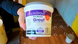 How to Apply Grout  PreMixed SimpleGrout Basic Masonry Tutorial [upl. by Donata597]