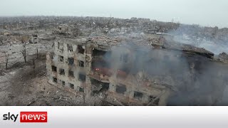 Ukraine War Drone footage shows Marinka devastation [upl. by Swiercz]