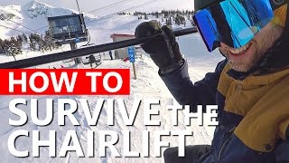 How To Survive the Chairlift  Beginner Snowboarding [upl. by Aelat]