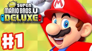 New Super Mario Bros U Deluxe  Gameplay Walkthrough Part 1  Acorn Plains 100 Nintendo Switch [upl. by Gilson]