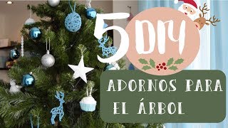 ADORNOS PARA ÁRBOL DE NAVIDAD 5 IDEAS  DIY  Lorena Gil [upl. by Thedric862]