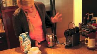 Nespresso Aeroccino Plus Frother Review Frothing Almond Milk [upl. by Haeckel]