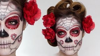 Easy Sugar Skull  Day Of The Dead MakeUp Tutorial For Halloween  Shonagh Scott  ShowMe MakeUp [upl. by Marchall]