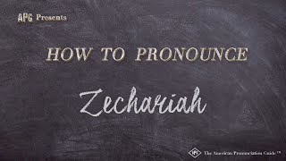 How to Pronounce Zechariah Real Life Examples [upl. by Anert68]